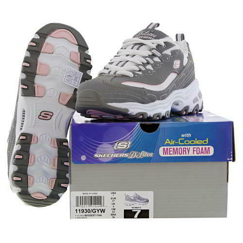 Skechers D Lites Womens Ladies Grey Chunky Platform Trainers Shoes UK Sizes 4-8 Skechers D Lites Womens Ladies Grey Chunky Platform Trainers Shoes UK Sizes 4-8