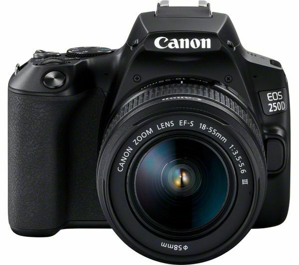 CANON EOS 250D DSLR Camera with EF-S 18-55 mm f/3.5-5.6 III Lens - Currys CANON EOS 250D DSLR Camera with EF-S 18-55 mm f/3.5-5.6 III Lens - Currys