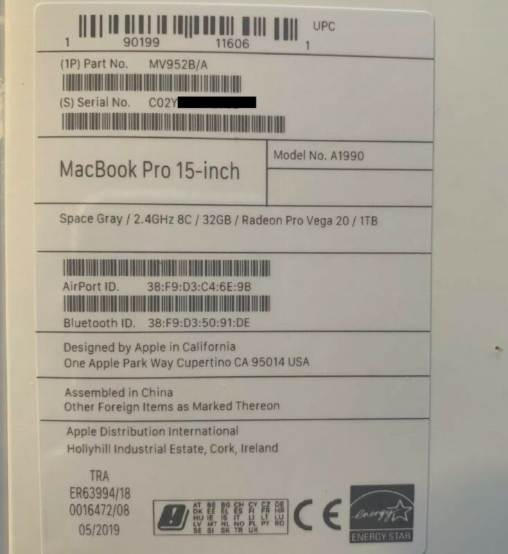 New 2019 MacBook Pro 15" 2.4GHz 8 Core i9 32GB 1TB VEGA 20 CARD RRP£3834 FCPX/PS New 2019 MacBook Pro 15" 2.4GHz 8 Core i9 32GB 1TB VEGA 20 CARD RRP£3834 FCPX/PS