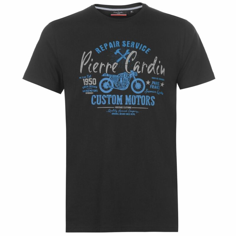 Pierre Cardin Mens Short Sleeve Printed Tee Crew Neck Shirt Cotton Regular Fit Pierre Cardin Mens Short Sleeve Printed Tee Crew Neck Shirt Cotton Regular Fit