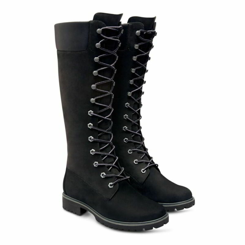Timberland 14 Inch Tall Womens Ladies Waterproof Wheat Black Boots Size 4-8 Timberland 14 Inch Tall Womens Ladies Waterproof Wheat Black Boots Size 4-8