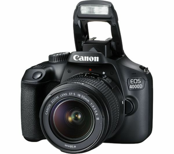 CANON EOS 4000D DSLR Camera with EF-S 18-55 mm f/3.5-5.6 III Lens - Currys CANON EOS 4000D DSLR Camera with EF-S 18-55 mm f/3.5-5.6 III Lens - Currys