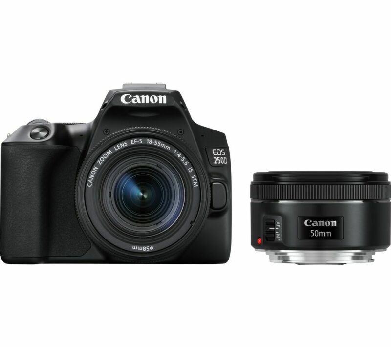 CANON EOS 250D DSLR Camera with EF-S 18-55 mm f/3.5-5.6 III & EF 50 mm f/1.8 STM CANON EOS 250D DSLR Camera with EF-S 18-55 mm f/3.5-5.6 III & EF 50 mm f/1.8 STM