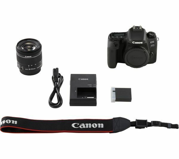 CANON EOS 77D DSLR Camera with EF-S 18-55 mm f/4-5.6 IS STM Lens - Currys CANON EOS 77D DSLR Camera with EF-S 18-55 mm f/4-5.6 IS STM Lens - Currys