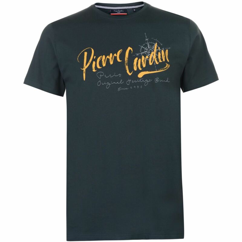 Pierre Cardin Mens Short Sleeve Printed Tee Crew Neck Shirt Cotton Regular Fit Pierre Cardin Mens Short Sleeve Printed Tee Crew Neck Shirt Cotton Regular Fit