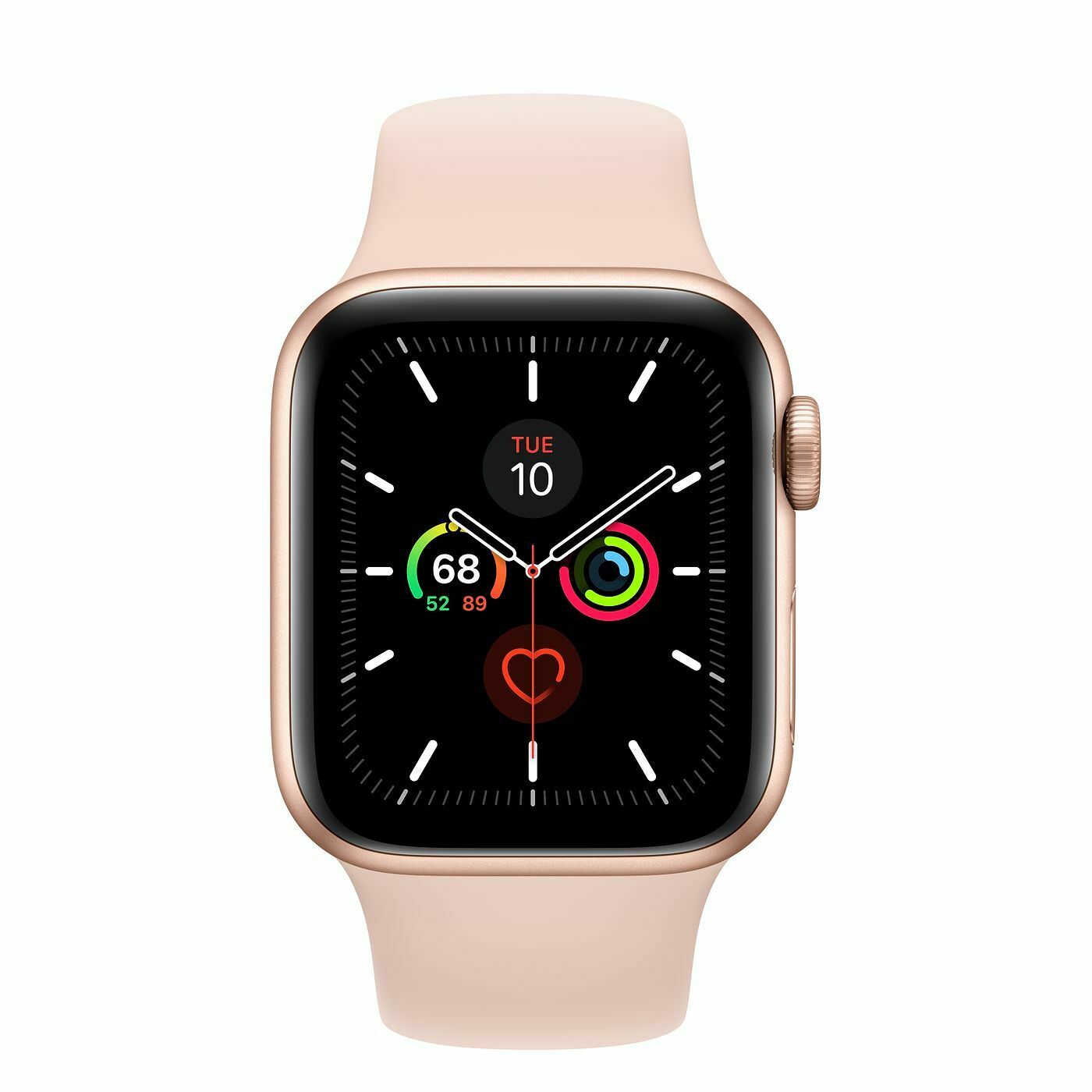 Apple Watch Series 5 40 mm Gold Aluminum Case with Pink Sand Sport Band GPS Apple Watch Series 5 40 mm Gold Aluminum Case with Pink Sand Sport Band GPS