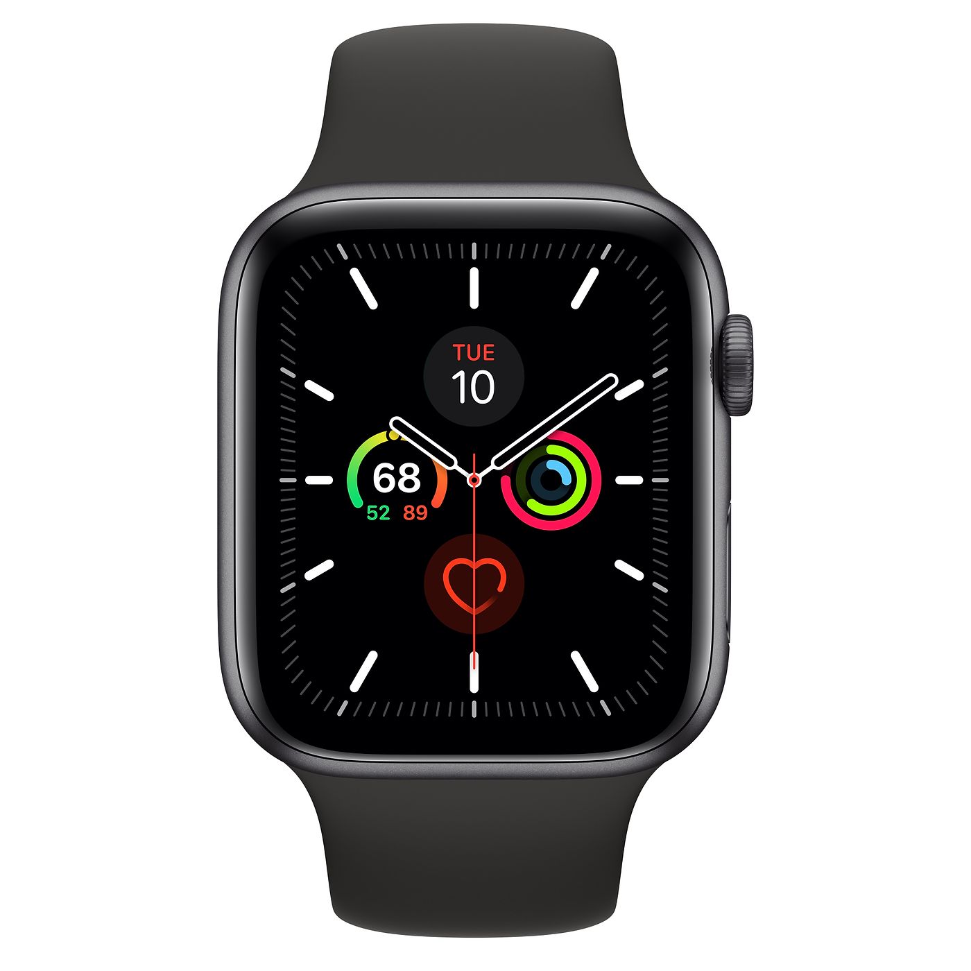Apple Watch Series 5 44 mm Space Grey Aluminium Case with Black Sport Band GPS Apple Watch Series 5 44 mm Space Grey Aluminium Case with Black Sport Band GPS