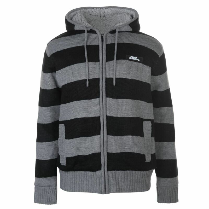 No Fear Mens Knitted Fleece Hoody Lined Knitwear Hoodie Hooded Top Zip Full No Fear Mens Knitted Fleece Hoody Lined Knitwear Hoodie Hooded Top Zip Full