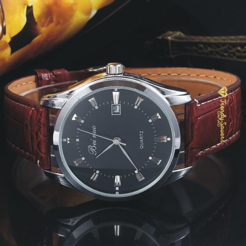Men’s Military Leather Date Quartz Analog Army Casual Dress Wrist Watches Men’s Military Leather Date Quartz Analog Army Casual Dress Wrist Watches