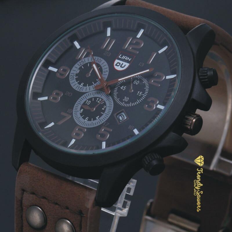 Men’s Military Leather Date Quartz Analog Army Casual Dress Wrist Watches Men’s Military Leather Date Quartz Analog Army Casual Dress Wrist Watches