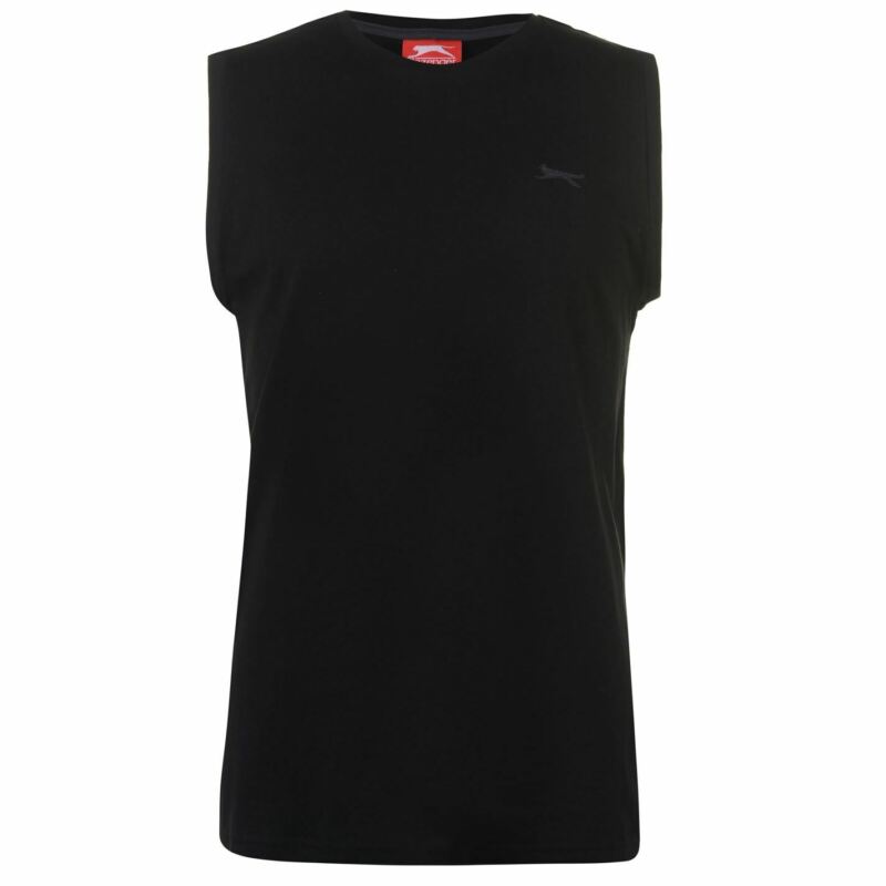 Slazenger Mens Sleeveless T Shirt Tee Top Round Neck Cotton Slazenger Mens Sleeveless T Shirt Tee Top Round Neck Cotton