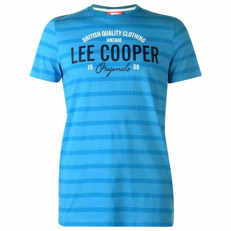 Lee Cooper Stripe Logo T Shirt Mens Gents Crew Neck Tee Top Short Sleeve Cotton Lee Cooper Stripe Logo T Shirt Mens Gents Crew Neck Tee Top Short Sleeve Cotton