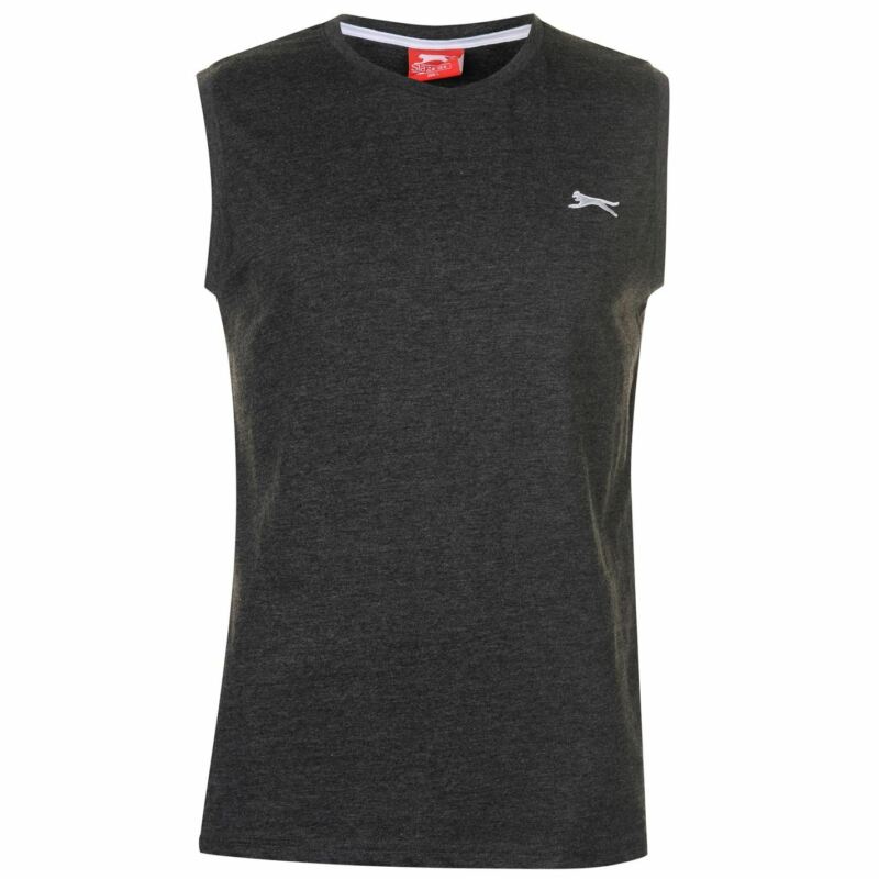 Slazenger Mens Sleeveless T Shirt Tee Top Round Neck Cotton Slazenger Mens Sleeveless T Shirt Tee Top Round Neck Cotton