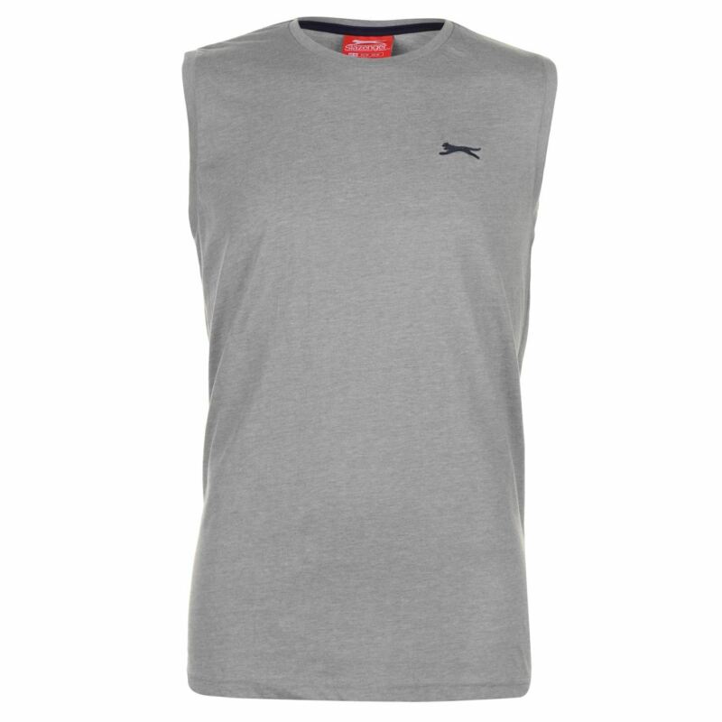 Slazenger Mens Sleeveless T Shirt Tee Top Round Neck Cotton Slazenger Mens Sleeveless T Shirt Tee Top Round Neck Cotton