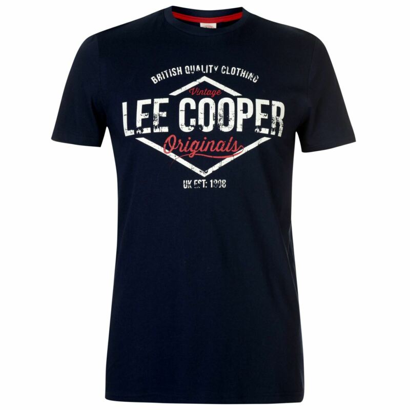 Lee Cooper Denim Co Logo T Shirt Mens Gents Crew Neck Tee Top Short Sleeve Lee Cooper Denim Co Logo T Shirt Mens Gents Crew Neck Tee Top Short Sleeve