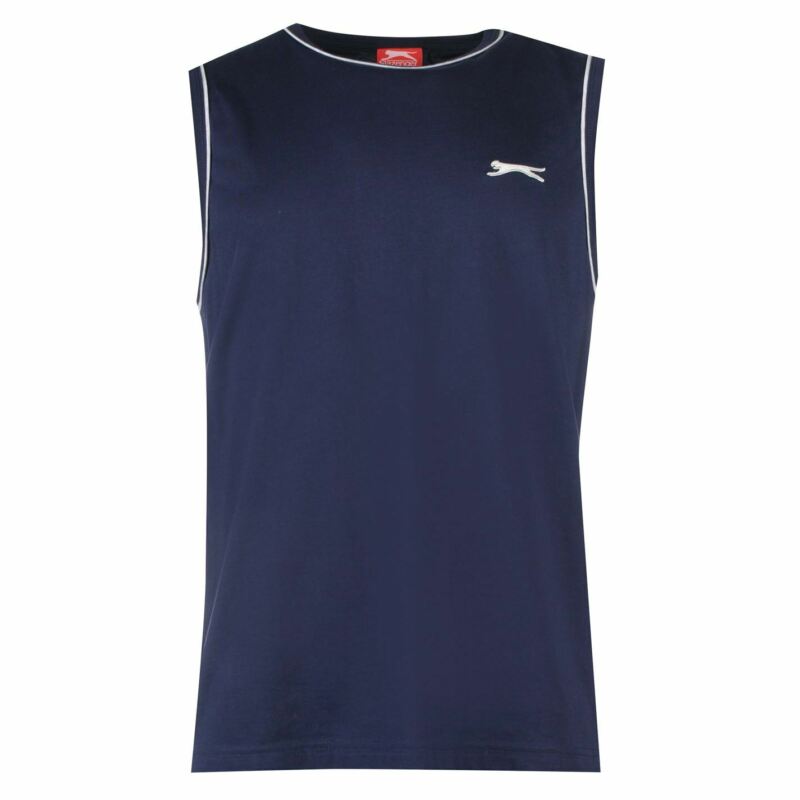 Slazenger Mens Sleeveless T Shirt Tee Top Round Neck Cotton Slazenger Mens Sleeveless T Shirt Tee Top Round Neck Cotton