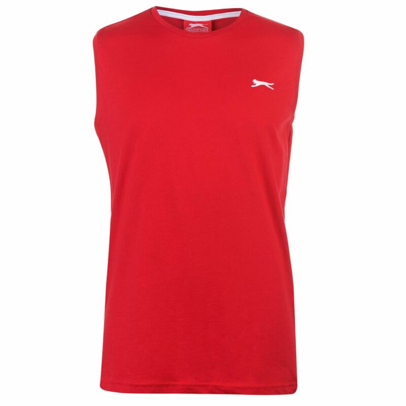 Slazenger Mens Sleeveless T Shirt Tee Top Round Neck Cotton Slazenger Mens Sleeveless T Shirt Tee Top Round Neck Cotton