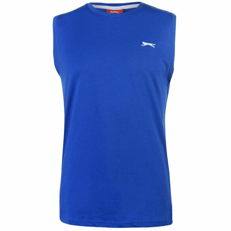 Slazenger Mens Sleeveless T Shirt Tee Top Round Neck Cotton Slazenger Mens Sleeveless T Shirt Tee Top Round Neck Cotton