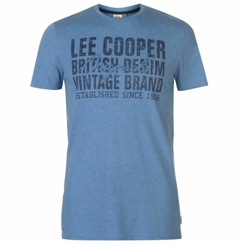 Lee Cooper Denim Co Logo T Shirt Mens Gents Crew Neck Tee Top Short Sleeve Lee Cooper Denim Co Logo T Shirt Mens Gents Crew Neck Tee Top Short Sleeve
