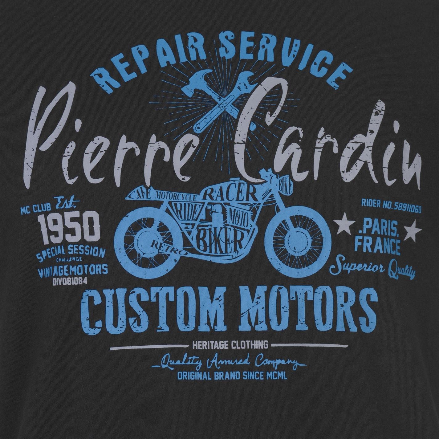 Pierre Cardin Mens Short Sleeve Printed Tee Crew Neck Shirt Cotton Regular Fit