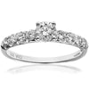Naava 18ct White Gold Shoulder Set Engagement Ring, IJ/I Certified Diamonds, Round Brilliant