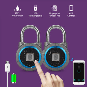 Golden Security Portable Smart Waterproof Keyless Lock APP Control Android IOS Phone Bluetooth Fingerprint Unlock Door PadLock