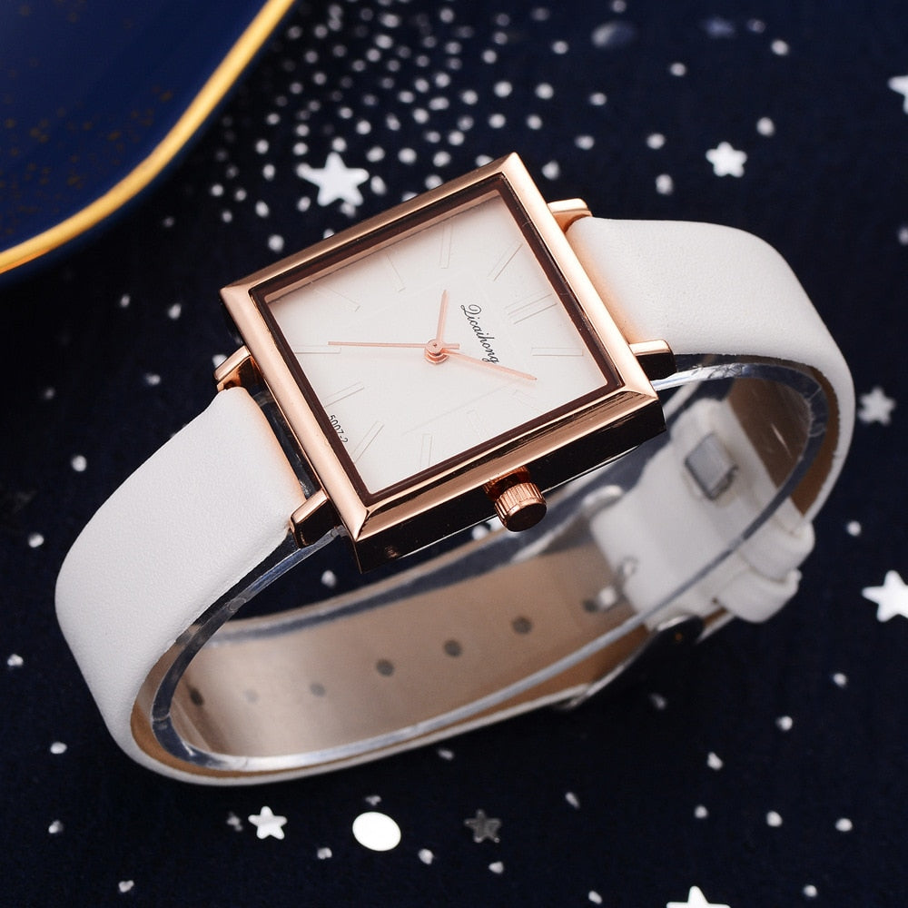 Leecnuo Women's Minimalist Watch Modern Square Quartz Wristwatch Ladies Fashion Watches Luxury Brand Bracelet Watch
