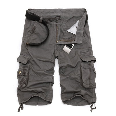 Military Cargo Shorts Men Mid Summer Army Pattern Pure Cotton Brand Dressing Comfortable Men Calculated Camo Cargo Shorts