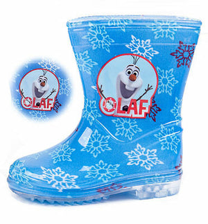 Disney Frozen Olaf Snowman Wellies Wellington Rain Boots Shoes Blue Waterproof