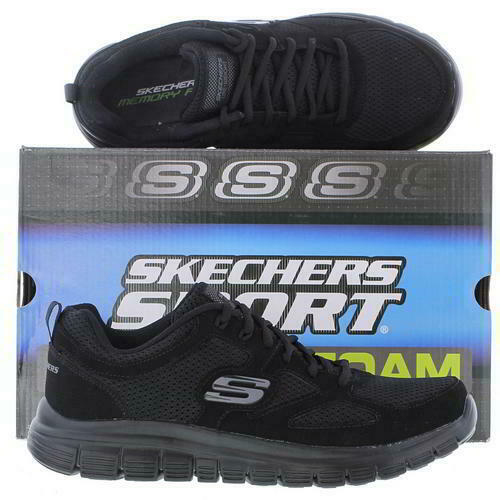 Skechers Burns Agoura Mens Black Trainers Running Walking Shoes All Sizes 8-12