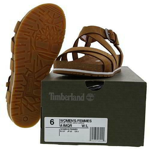 Timberland Malibu Waves Womens Ladies Brown Leather Adjustable Sandals Size 4-8