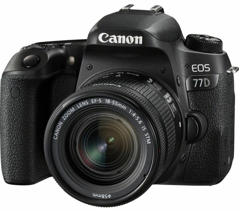 CANON EOS 77D DSLR Camera with EF-S 18-55 mm f/4-5.6 IS STM Lens - Currys