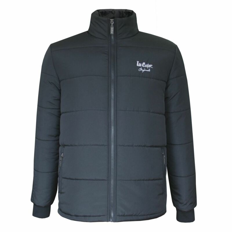 Lee Cooper Mens Padded Jacket Puffer Coat Top Long Sleeve Zip Full