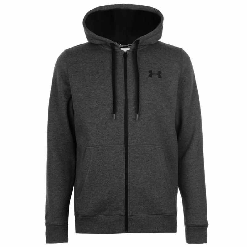 Under Armour Mens Rival Fitted Full Zip Hoody Hoodie Hooded Top Breathable Mesh