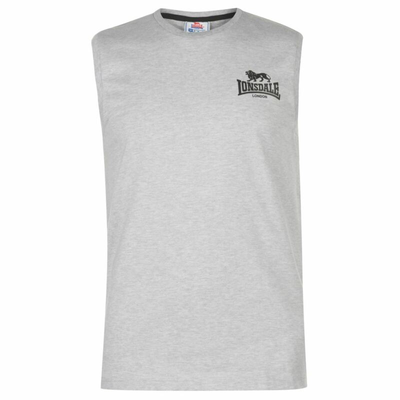 Lonsdale Sleeveless T Shirt Mens Gents Tee Top Crew Neck Lightweight