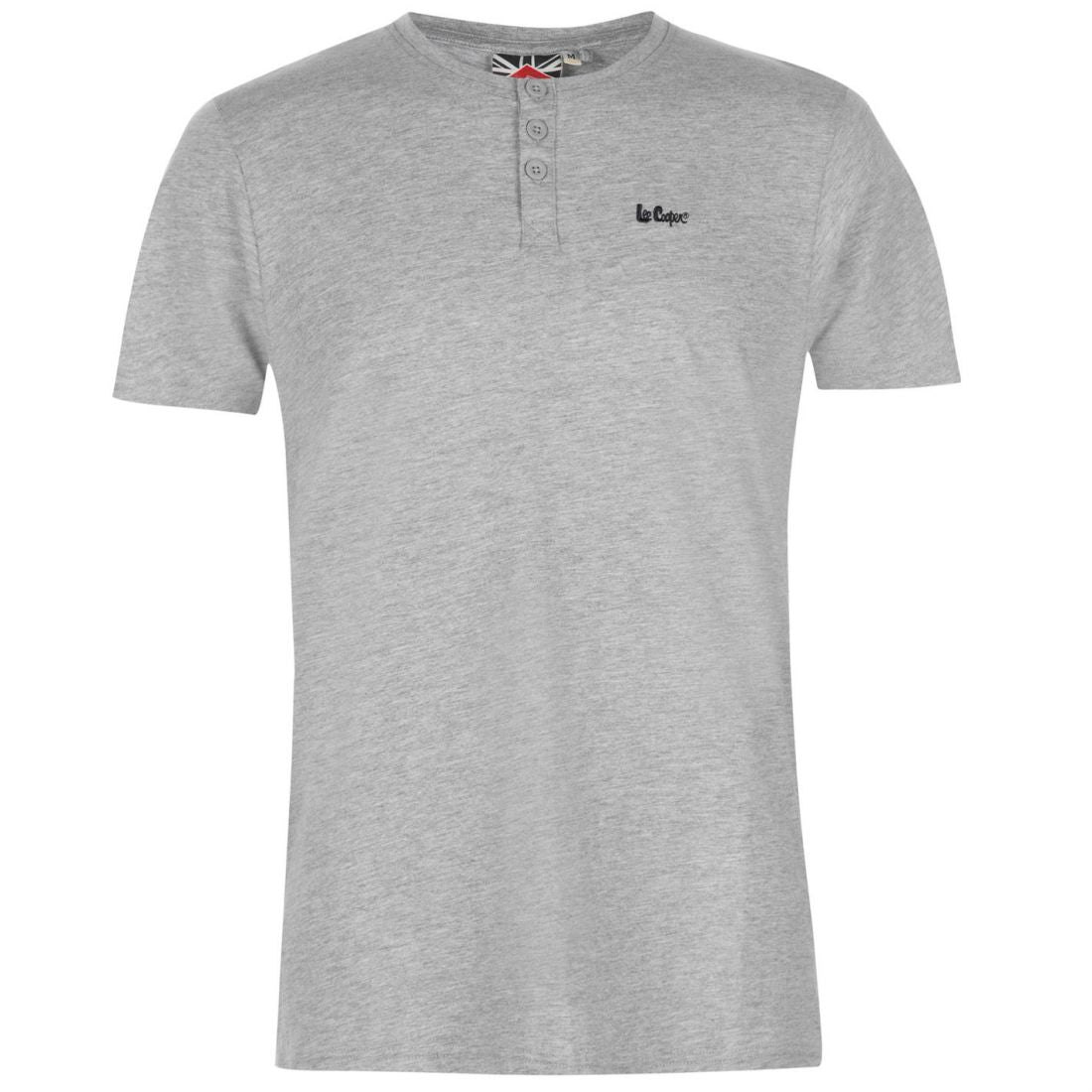 Lee Cooper Mens Essentials 3 Button T Shirt Crew Neck Tee Top Short Sleeve
