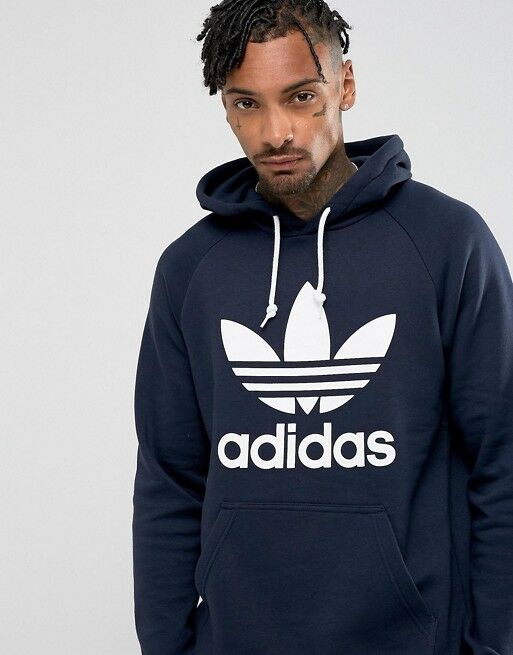 Mens Adidas Originals Mens Trefoil Fleece Hoodie Top Hooded Sweatshirt S_M_L_XL