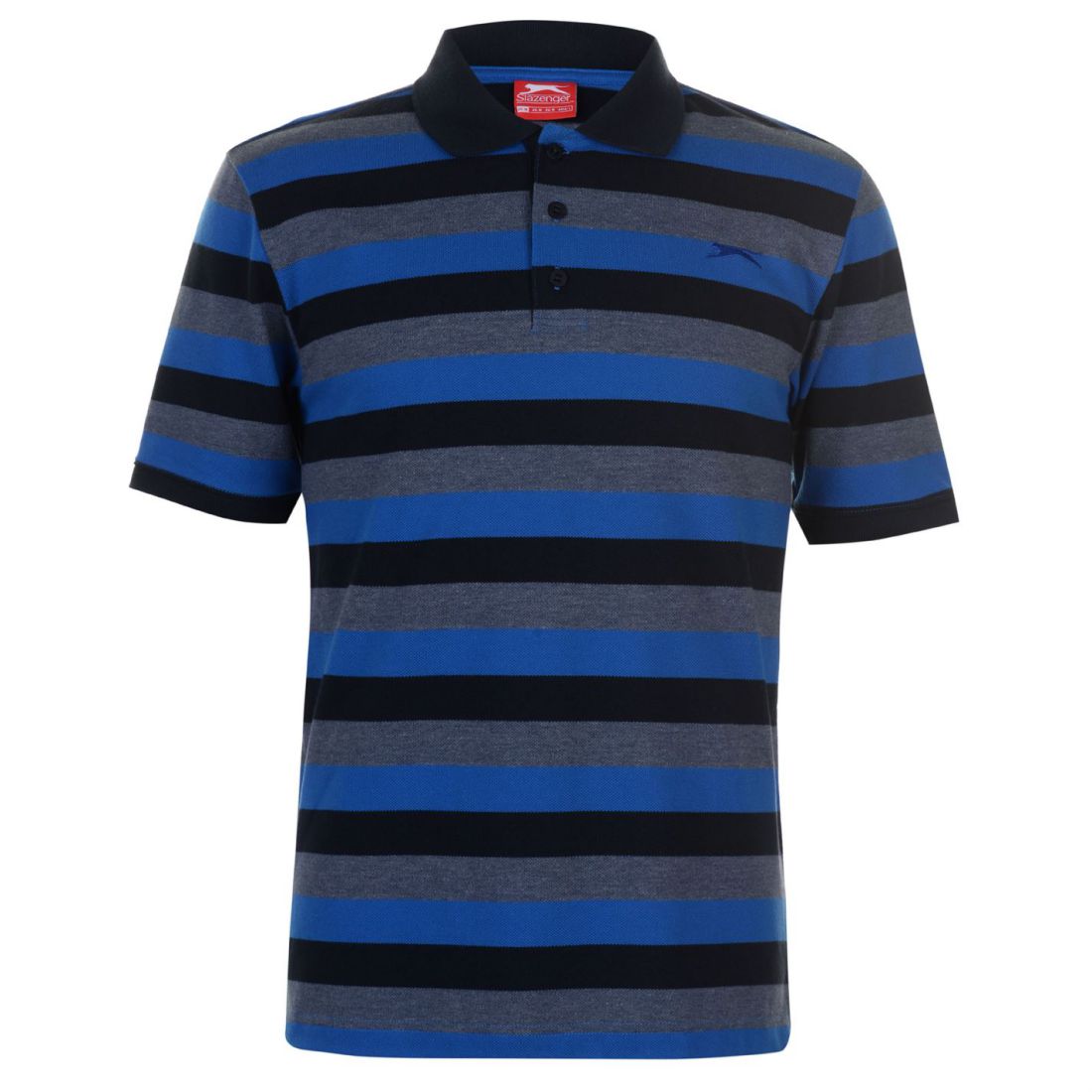 Slazenger Mens Pique Polo Shirt Classic Fit Tee Top Short Sleeve Stripe Striped